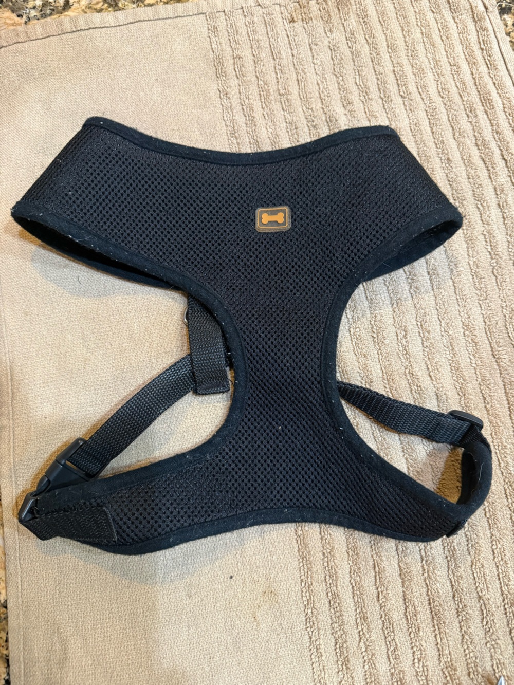 Black Pet Harness with Bone Emblem - Unbranded see measurements